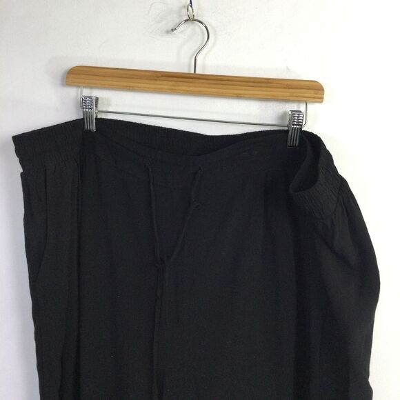 Torrid Womens Wide-Leg Pull-On Tall Pants Drawstring Waist Black Size 3X Tall - Picture 3 of 16